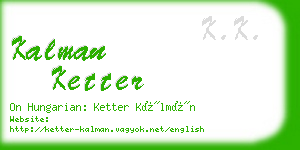 kalman ketter business card